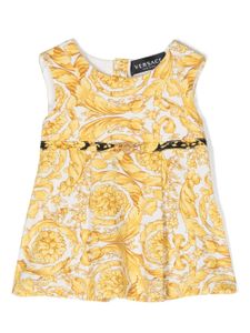 Versace Kids robe sans manches à imprimé baroque - Jaune