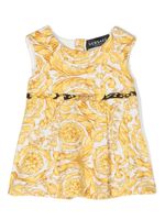 Versace Kids robe sans manches à imprimé baroque - Jaune