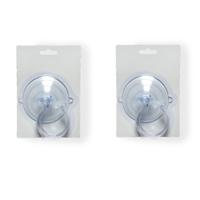Grote zuignap ophanghaak - 6x stuks - transparant - 8,5 cm - kunststof - haak - ophangen