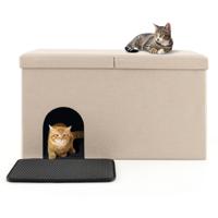 Schoenbench en Kattenbak Slijtvaste Kattenbakmatten Geurbestendig Koolstoffilter Scharnierend Deksel Waterdichte Kattenbakkast