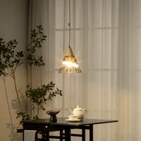 HOMCOM hanglamp met industrieel ontwerp, 24 cm x 24 cm x 28 cm, zwart+ naturel - thumbnail