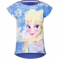 Frozen t-shirt blauw voor meisjes - thumbnail