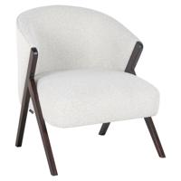 Lounge chair Mia Bouclé White