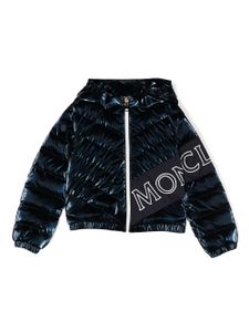 Moncler Enfant doudoune à logo imprimé - Bleu