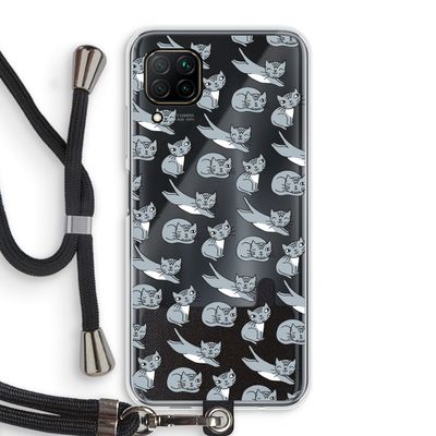 Poezen: Huawei P40 Lite Transparant Hoesje met koord