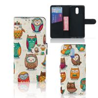 Nokia 2.3 | Telefoonhoesje | Met pasjeshouder | Vrolijke Uilen