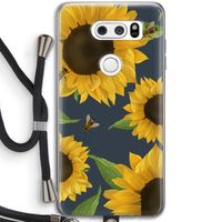 Sunflower and bees: LG V30 Transparant Hoesje met koord