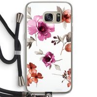 Geschilderde bloemen: Samsung Galaxy S7 Transparant Hoesje met koord