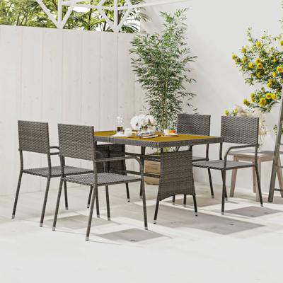 5-delige Tuinset poly rattan grijs