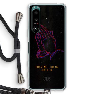 Praying For My Haters: Sony Xperia 5 III Transparant Hoesje met koord