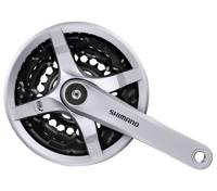 Shimano Crankstel 6/7/8 speed tourney fc-ty501 met 170mm crankarm 42 x 34 x 24t met kettingscherm - zilver