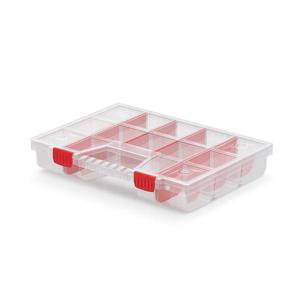 Sorteerbox/vakjes koffer - spijkers/schroeven/kleine spullen - 12-vaks - 39 x 29 x 6.5 cm   -