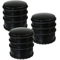 3x Stuks ronde deurstopper zwart 7 x 7,5 cm van metaal