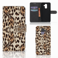 Samsung Galaxy A6 Plus 2018 | Telefoonhoesje | Met pasjeshouder | Leopard