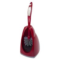 Wc-borstel/toiletborstel met houder rood/grijs 41.5 cm van kunststof/RVS - Toiletborstels