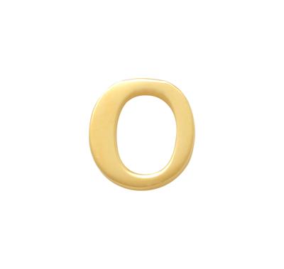 Minimalistische letter oorbelknopje - 14K GOUD - Goud - O