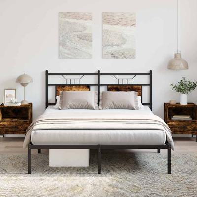 Bedframe zonder matras hout gerookt eikenkleurig 150x200 cm