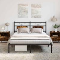 Bedframe zonder matras hout gerookt eikenkleurig 150x200 cm