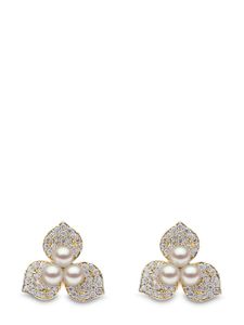 Yoko London boucles d'oreilles Petal en or 18ct serties de diamants et de perles