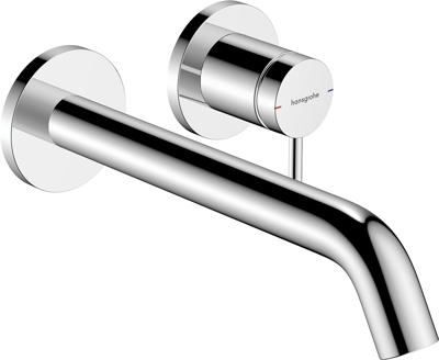 Hansgrohe Tecturis S ééngreeps wastafelkraan inbouw voor wandmontage, met uitloop 22,5 cm, chroom