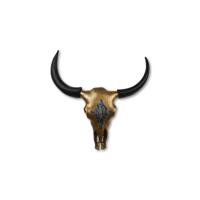 Buffelkop L - 80x80x10 - goud/zwart - metaal.