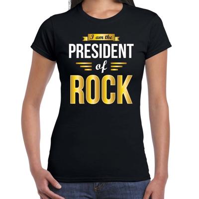 President of Rock - cadeau t-shirt - zwart - dames - muziek liefhebber