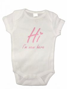 Soft Touch romper Hi meisjes katoen wit/roze maat 50/56