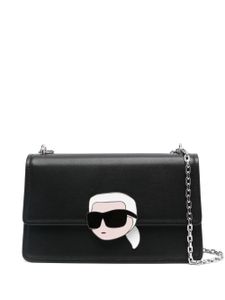 Karl Lagerfeld sac porté épaule en cuir Ikonik Locl en cuir - Noir