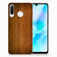 Huawei P30 Lite | Bumper Hoesje | Donker Hout