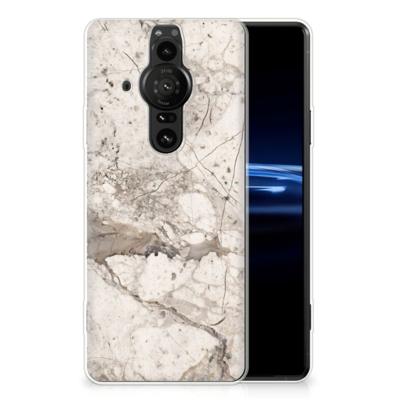 Sony Xperia Pro-I | TPU | Siliconen hoesje | Marmer Beige