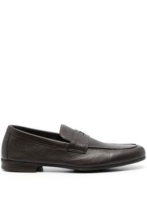 John Lobb mocassins en cuir à bout en amande - Marron