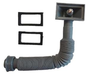 Kirchhoff ECO-SAVE kunststof flexibele overloopaansluitbuis, grijs, 1" x 140-440 mm, voor zeefkorfventiel - 98835549