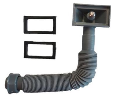 Kirchhoff ECO-SAVE kunststof flexibele overloopaansluitbuis, grijs, 1" x 140-440 mm, voor zeefkorfventiel - 98835549