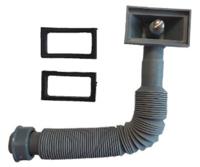 Kirchhoff ECO-SAVE kunststof flexibele overloopaansluitbuis, grijs, 1" x 140-440 mm, voor zeefkorfventiel - 98835549