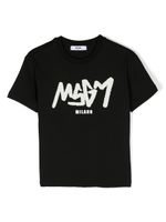 MSGM Kids t-shirt en coton à logo imprimé - Noir