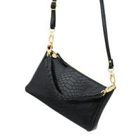 Leren handtas dames - zwart slangenprint - MŌSZ Coco S Leren handtas dames - zwart slangenprint - MŌSZ Coco S