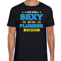 Hate being sexy but Im a plumber / Haat sexy zijn maar ben loodgieter cadeau t-shirt zwart heren - thumbnail