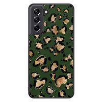 Samsung Galaxy S21 FE hoesje - Luipaard groen