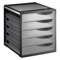 Rotho Spacemaker Bureau Ladenbak 5 Dichte Lades Transparant Rotho Spacemaker Bureau Ladenbak 5 Dichte Lades Transparant