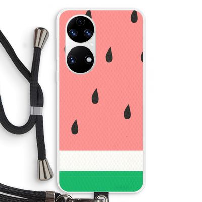 Watermeloen: Huawei P50 Transparant Hoesje met koord