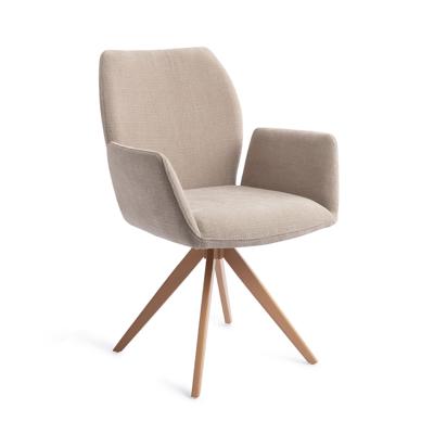 Jesper Home Draaibare Eetkamerstoel 'Misaki' Turn Peach, kleur Sand Strand