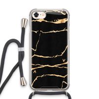 Gouden marmer: iPhone 8 Transparant Hoesje met koord