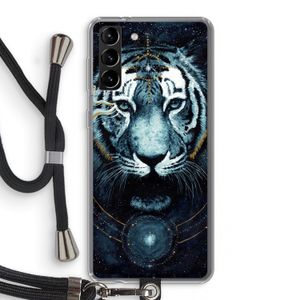 Darkness Tiger: Samsung Galaxy S21 Plus Transparant Hoesje met koord