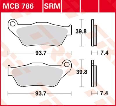 TRW Remblokken, en remschoenen voor de moto, MCB786SRM Sinter maxi scooter