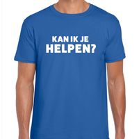 Kan ik je helpen beurs/evenementen t-shirt blauw heren - thumbnail