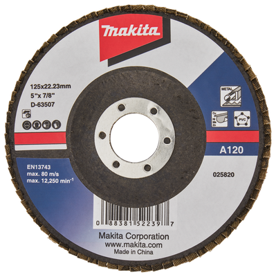 Makita Accessoires Lamellenschuurschijf 125mm A120 - D-63507 D-63507
