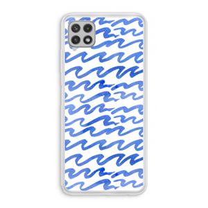 Blauwe golven: Samsung Galaxy A22 4G Transparant Hoesje