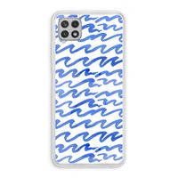 Blauwe golven: Samsung Galaxy A22 4G Transparant Hoesje