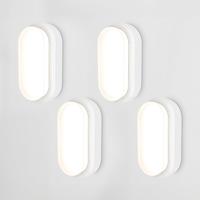 HOFTRONIC™ Set van 4 C-Series - LED Plafondlamp wit ovaal - Wandlamp - Scheepslamp - IP54 - 12W - 1160lm - 4000K neutraal wit - voor binnen en buiten