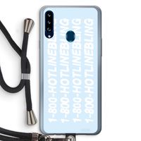 Hotline bling blue: Samsung Galaxy A20s Transparant Hoesje met koord